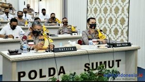 Kapolda Sumut Membuka Latihan Praops Kancil Toba 2020 Melalui Vicon
