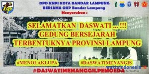 KNPI Dorong Pemprov Ambil Alih Gedung Daswati Jadikan Cagar Budaya