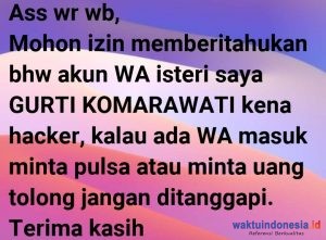 Hacker Retas WhatsApp Istri Wabup Lambar, Sebelumnya Mad Hasnurin juga Khawatir FB-nya