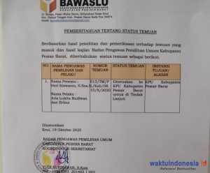 Bawaslu Pesibar: Paslon No 2 Dinyatakan Melakukan Pelanggaran, Ini Penyebab dan Rekomendasinya