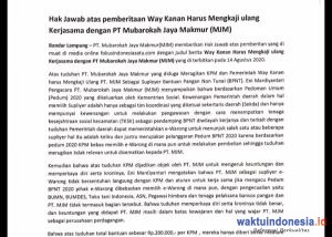 Merasa Dirugikan Atas Berita Miring, PT MJM Sampaikan Hak Jawab