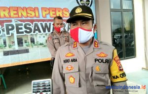 Sikapi Status Zona Merah Covid-19, Polres Pesawaran Awasi Kerumunan Massa