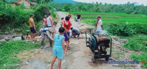 Pasca Ditinjau Bupati Dendi, Jembatan Putus Langsung Diperbaiki