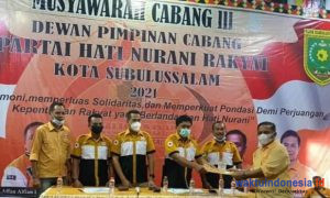 Aklamasi, Alfian Bintang Kembali Nahkodai Partai Hanura Subulussalam