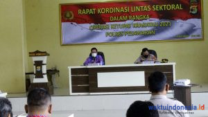 Polres Pesawaran Rakor Lintas Sektoral Persiapan Ops Ketupat Krakatau 2021
