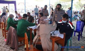 Dihelat di 8 Spot, Vaksinasi Polisi Pringsewu Lampaui Target