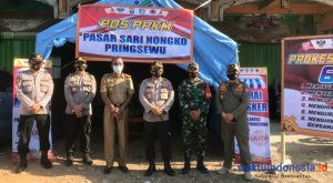Satgas Covid-19 Pringsewu Didirikan Pos PPKM Di Pasar Sarinongko