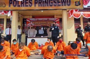 Polisi Pringsewu Bekuk 14 Terduga C3, 1 Asal Pesawaran Didoorr