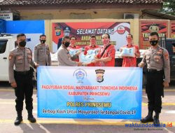 PSMTI Pringsewu Serahkan Bantuan Beras 2,5 Ton Kepada Polres