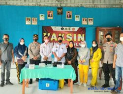 Polres Pesawaran Gelar Vaksinasi Bersama Pokdar Kamtibmas di Waykhilau
