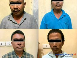 Asyik Main Judi Kartu, 4 Warga Kecamatan Kedondong Diringkus Polisi