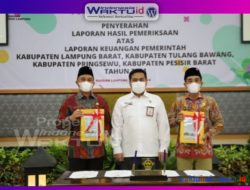 Lampung Barat Raih WTP ke-12 saat Menerima Hasil Pemeriksaan Laporan Keuangan Bersama 3 Daerah Ini