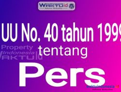 UU Nomor 40 tahun 1999 tentang Pers