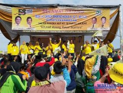 Antusias Ribuan Warga Ikut Lomba Jalan Sehat Partai Golkar Pesawaran