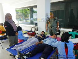Satpol-PP Damkar Pesisir Barat dan PMI Kota Bumi Gelar Donor Darah