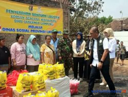 Gubernur Lampung Berikan Bantuan 2 Rumah Korban Kebakaran Di Gedongtataan