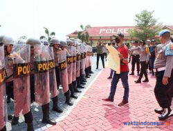 Ciptakan Pemilu Damai dan Aman, Polres Pesawaran Gelar Latihan Sispamkota